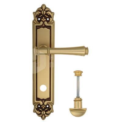 Дверная ручка на планке Venezia Callisto VNZ1525 PL96 французское золото + коричневый