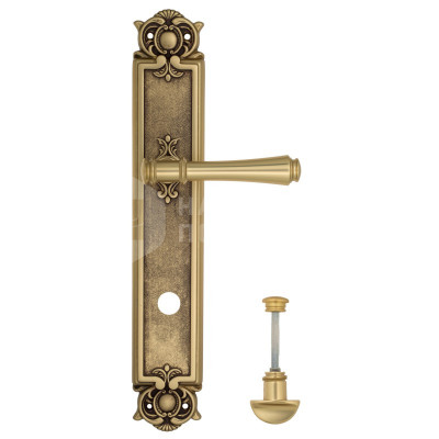 Дверная ручка на планке Venezia Callisto VNZ1550 PL97 французское золото + коричневый