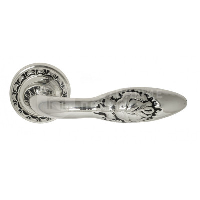 Дверная ручка Venezia Casanova VNZ1393 D2 натуральное серебро + черный