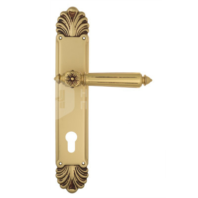 Дверная ручка на планке Venezia Castello VNZ2895 PL87 французское золото + коричневый