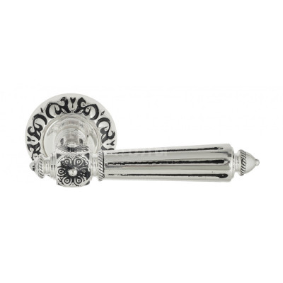 Дверная ручка Venezia Castello VNZ1337 D4 натуральное серебро + черный