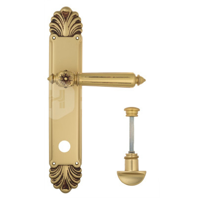 Дверная ручка на планке Venezia Castello VNZ2896 PL87 французское золото + коричневый