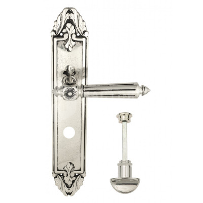 Дверная ручка на планке Venezia Castello VNZ2614 PL90 натуральное серебро + черный