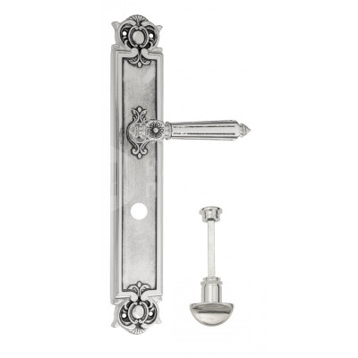 Дверная ручка на планке Venezia Castello VNZ1329 PL97 натуральное серебро + черный