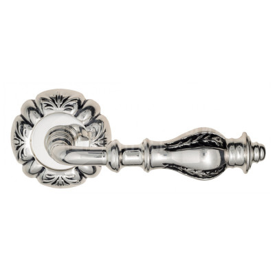 Дверная ручка Venezia Gifestion VNZ3657 D5 натуральное серебро + черный