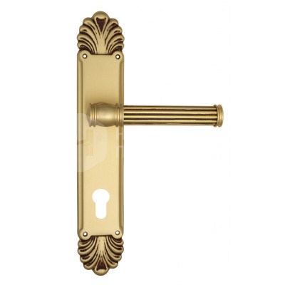 Дверная ручка на планке Venezia Impero VNZ1954 PL87 французcкое золото + коричневый