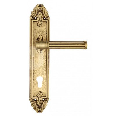 Дверная ручка на планке Venezia Impero VNZ1974 PL90 французcкое золото + коричневый