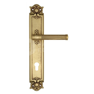 Дверная ручка на планке Venezia Impero VNZ2349 PL97 французcкое золото + коричневый