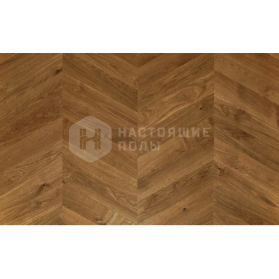 Паркет Французская елка Admonter Chevron 60 градусов 124106/124107 Дуб Аурум Ноблесс брашированный под маслом, 525*120*15 мм
