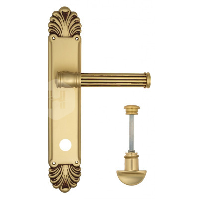 Дверная ручка на планке Venezia Impero VNZ1952 PL87 французcкое золото + коричневый