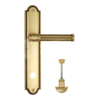 Дверная ручка на планке Venezia Impero VNZ2371 PL98 французcкое золото + коричневый