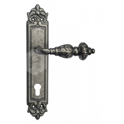 Дверная ручка на планке Venezia Lucrecia VNZ370 PL96 состаренное серебро