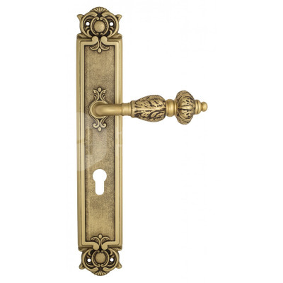 Дверная ручка на планке Venezia Lucrecia VNZ2077 PL97 французское золото + коричневый