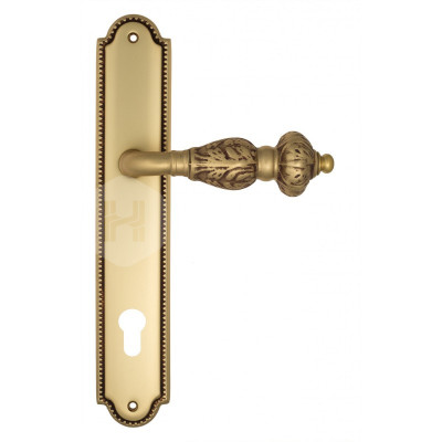Дверная ручка на планке Venezia Lucrecia VNZ1639 PL98 французское золото + коричневый