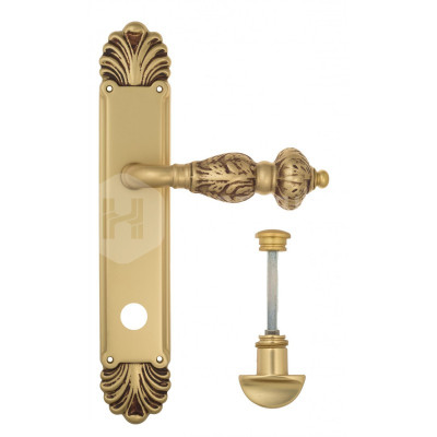 Дверная ручка на планке Venezia Lucrecia VNZ2876 PL87 французское золото + коричневый