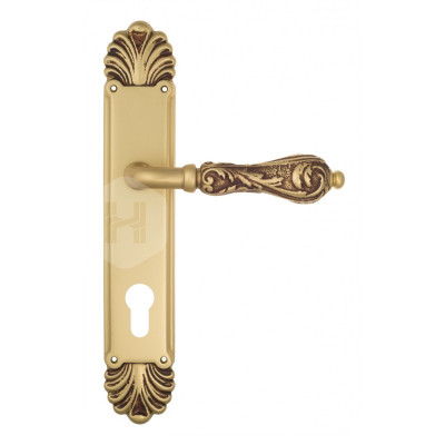 Дверная ручка на планке Venezia Monte Cristo VNZ3452 PL87 французское золото + коричневый