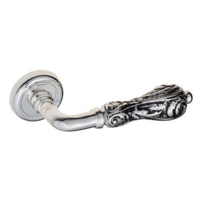 Дверная ручка Venezia Monte Cristo VNZ1682 D1 натуральное серебро + черный