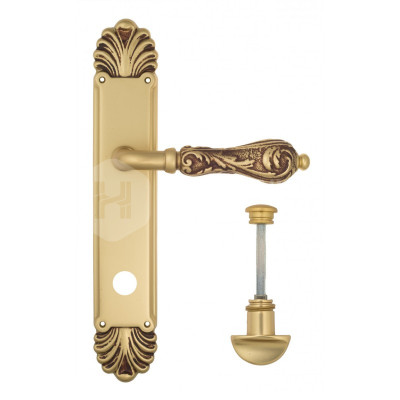 Дверная ручка на планке Venezia Monte Cristo VNZ3453 PL87 французское золото + коричневый