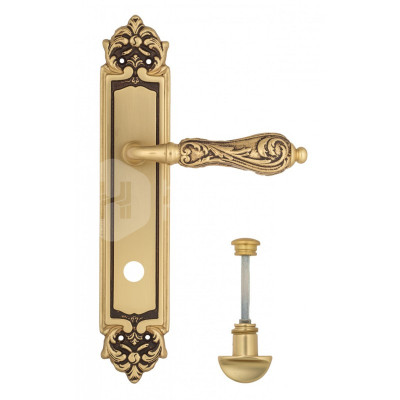 Дверная ручка на планке Venezia Monte Cristo VNZ928 PL96 французское золото + коричневый