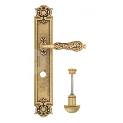 Дверная ручка на планке Venezia Monte Cristo VNZ929 PL97 французское золото + коричневый