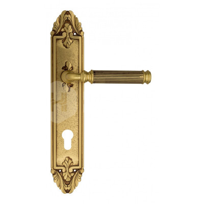 Дверная ручка на планке Venezia Mosca VNZ3050 PL90 французское золото + коричневый