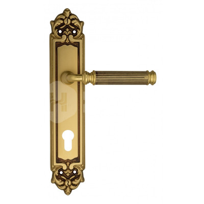 Дверная ручка на планке Venezia Mosca VNZ3082 PL96 французское золото + коричневый