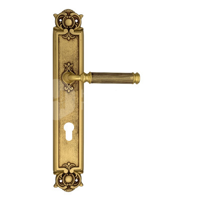 Дверная ручка на планке Venezia Mosca VNZ3107 PL97 французское золото + коричневый