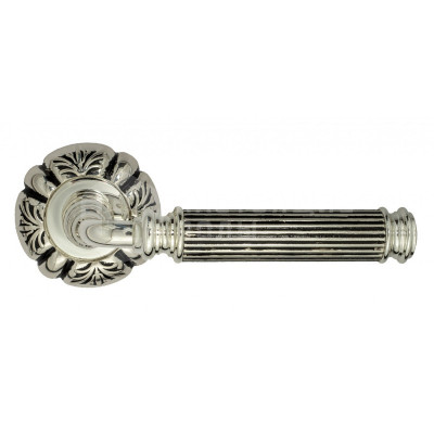 Дверная ручка Venezia Mosca VNZ3020 D5 натуральное серебро + черный