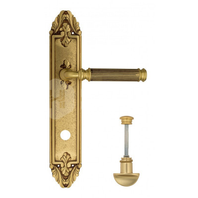 Дверная ручка на планке Venezia Mosca VNZ3066 PL90 французское золото + коричневый