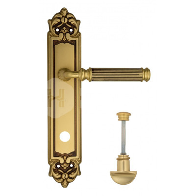 Дверная ручка на планке Venezia Mosca VNZ3091 PL96 французское золото + коричневый