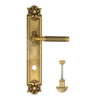 Дверная ручка на планке Venezia Mosca VNZ3116 PL97 французское золото + коричневый