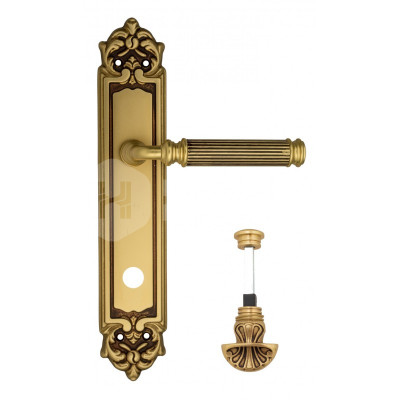 Дверная ручка на планке Venezia Mosca VNZ3095 PL96 французское золото + коричневый