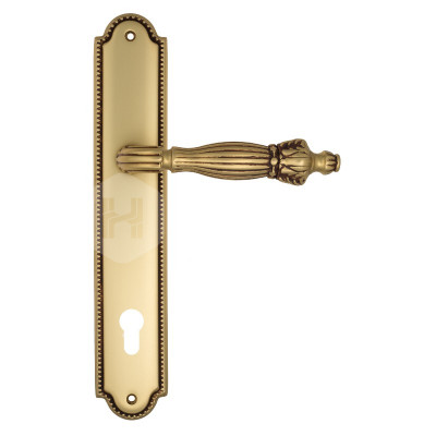 Дверная ручка на планке Venezia Olimpo VNZ1606 PL98 французское золото + коричневый