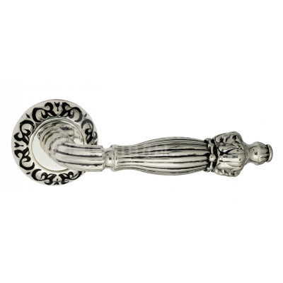 Дверная ручка Venezia Olimpo VNZ1296 D4 натуральное серебро + черный