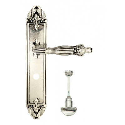 Дверная ручка на планке Venezia Olimpo VNZ2544 PL90 натуральное серебро + черный