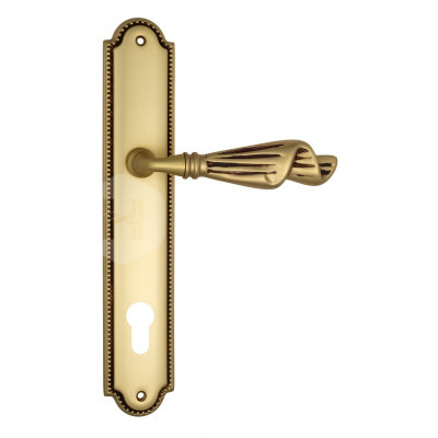 Дверная ручка на планке Venezia Opera VNZ3811 PL98 французское золото + коричневый