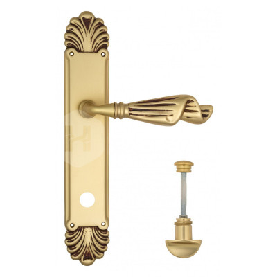 Дверная ручка на планке Venezia Opera VNZ1771 PL87 французское золото + коричневый