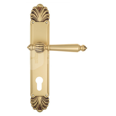 Дверная ручка на планке Venezia Pellestrina VNZ3468 PL87 французское золото + коричневый