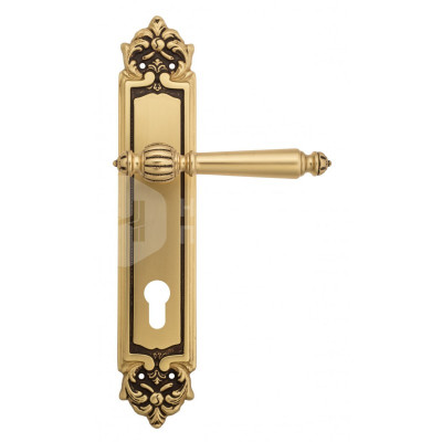 Дверная ручка на планке Venezia Pellestrina VNZ1272 PL96 французское золото + коричневый