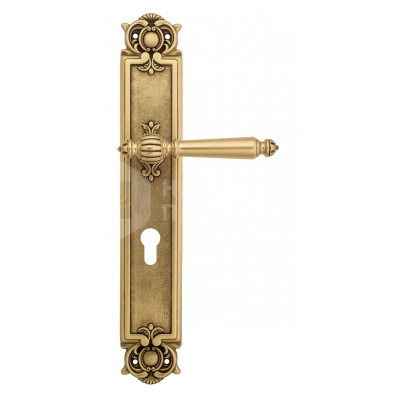 Дверная ручка на планке Venezia Pellestrina VNZ1274 PL97 французское золото + коричневый