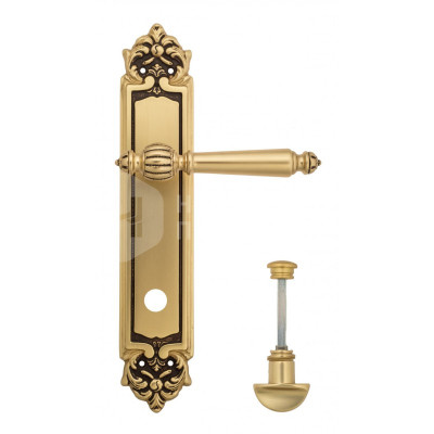 Дверная ручка на планке Venezia Pellestrina VNZ1276 PL96 французское золото + коричневый