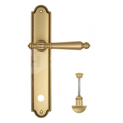 Дверная ручка на планке Venezia Pellestrina VNZ1577 PL98 французское золото + коричневый