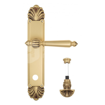 Дверная ручка на планке Venezia Pellestrina VNZ3470 PL87 французское золото + коричневый