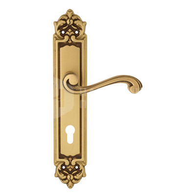 Дверная ручка на планке Venezia Vivaldi VNZ2767 PL96 французское золото + коричневый