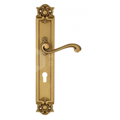 Дверная ручка на планке Venezia Vivaldi VNZ2771 PL97 французское золото + коричневый