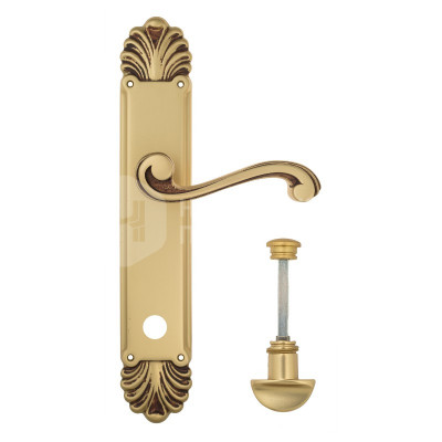 Дверная ручка на планке Venezia Vivaldi VNZ3413 PL87 французское золото + коричневый