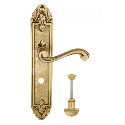 Дверная ручка на планке Venezia Vivaldi VNZ2603 PL90 французское золото + коричневый