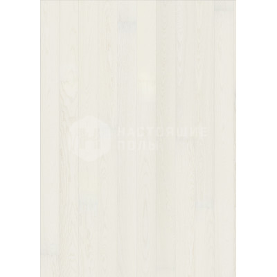 Паркетная доска Karelia Ясень Стори Shiny White однополосная