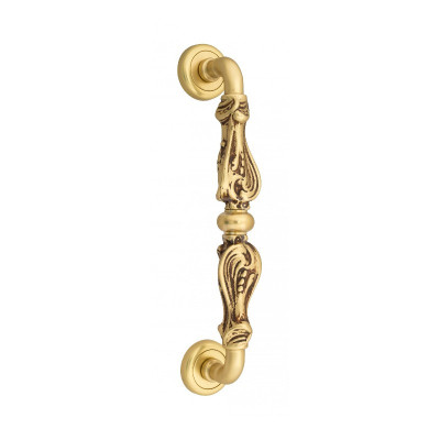 Дверная ручка скоба Venezia Florence VNZ959 D1 французское золото + коричневый, 310 мм (260 мм)