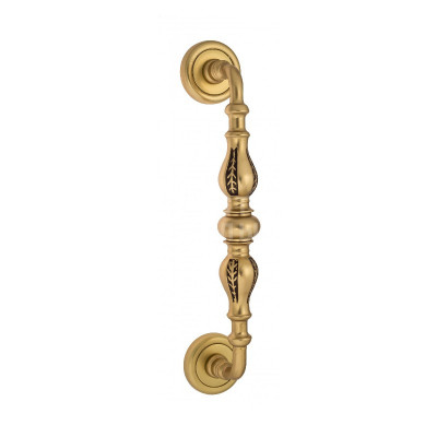 Дверная ручка скоба Venezia Gifestion VNZ963 D1 французское золото + коричневый, 280 мм (230 мм)